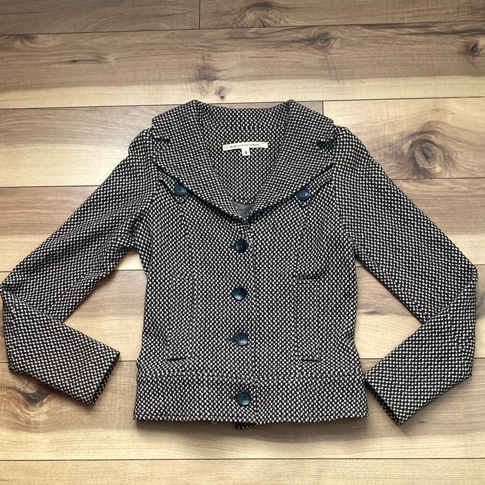 Diane Von Furstenberg Brown and White Blazer